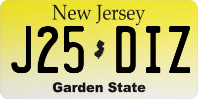 NJ license plate J25DIZ