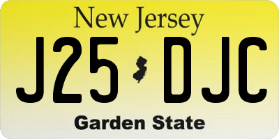 NJ license plate J25DJC