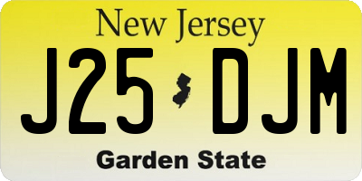 NJ license plate J25DJM