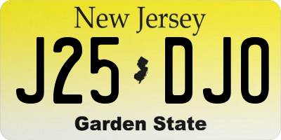 NJ license plate J25DJO