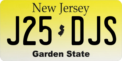 NJ license plate J25DJS