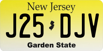 NJ license plate J25DJV