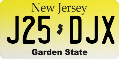 NJ license plate J25DJX