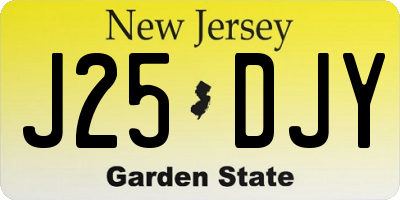 NJ license plate J25DJY