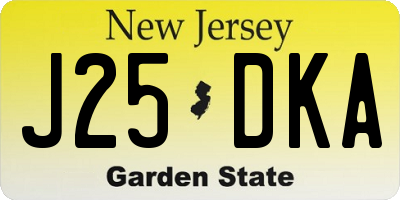 NJ license plate J25DKA