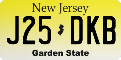 NJ license plate J25DKB