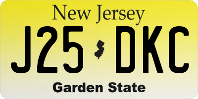 NJ license plate J25DKC