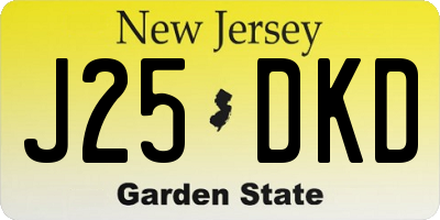 NJ license plate J25DKD
