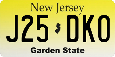 NJ license plate J25DKO