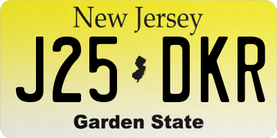 NJ license plate J25DKR