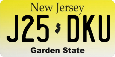 NJ license plate J25DKU