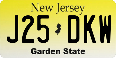 NJ license plate J25DKW