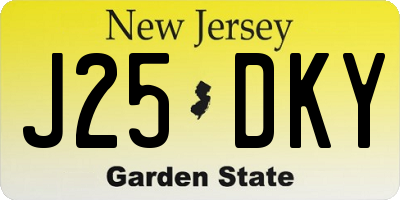 NJ license plate J25DKY