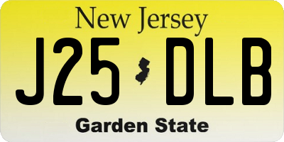 NJ license plate J25DLB