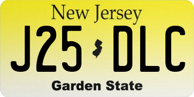 NJ license plate J25DLC