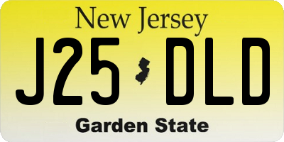 NJ license plate J25DLD