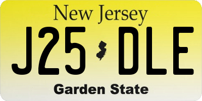 NJ license plate J25DLE