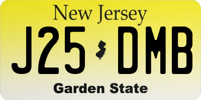 NJ license plate J25DMB