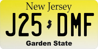 NJ license plate J25DMF