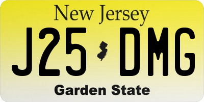 NJ license plate J25DMG