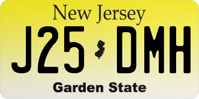 NJ license plate J25DMH