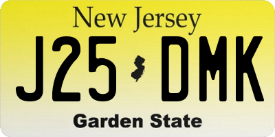 NJ license plate J25DMK