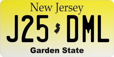 NJ license plate J25DML