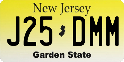 NJ license plate J25DMM