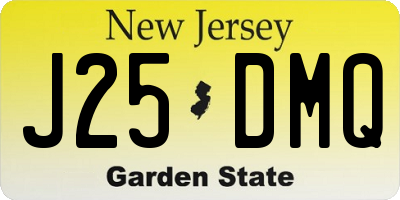 NJ license plate J25DMQ