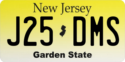 NJ license plate J25DMS