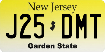 NJ license plate J25DMT