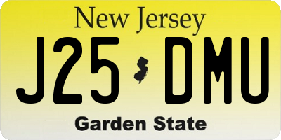 NJ license plate J25DMU