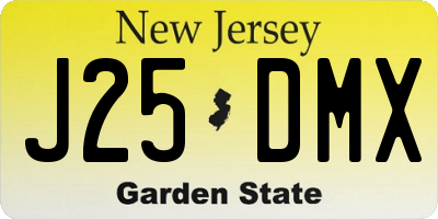 NJ license plate J25DMX