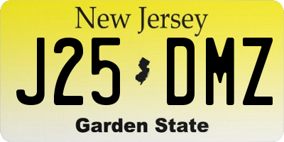 NJ license plate J25DMZ