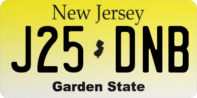 NJ license plate J25DNB