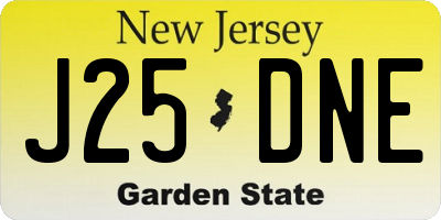 NJ license plate J25DNE