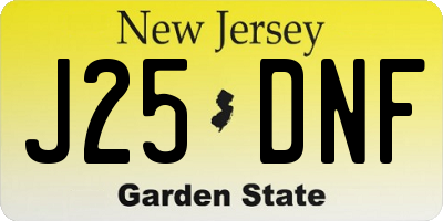 NJ license plate J25DNF