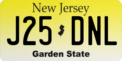 NJ license plate J25DNL