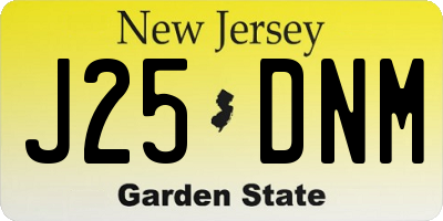 NJ license plate J25DNM