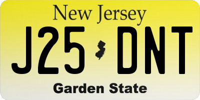 NJ license plate J25DNT