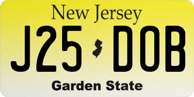 NJ license plate J25DOB