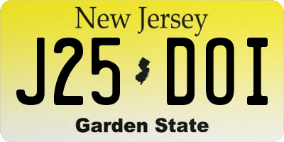 NJ license plate J25DOI