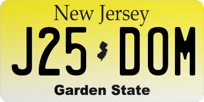 NJ license plate J25DOM