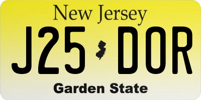 NJ license plate J25DOR
