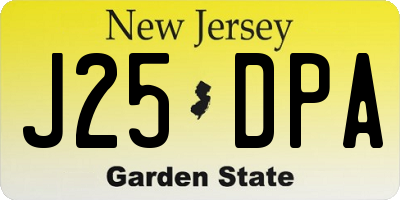 NJ license plate J25DPA