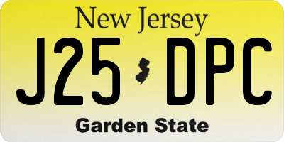 NJ license plate J25DPC