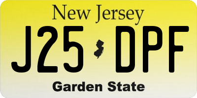 NJ license plate J25DPF