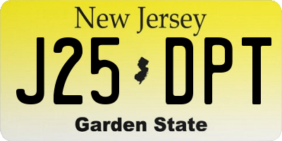 NJ license plate J25DPT