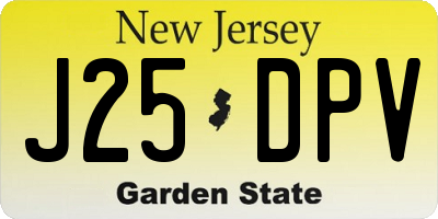 NJ license plate J25DPV