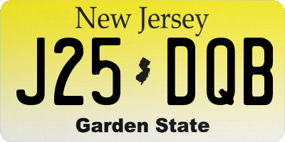 NJ license plate J25DQB